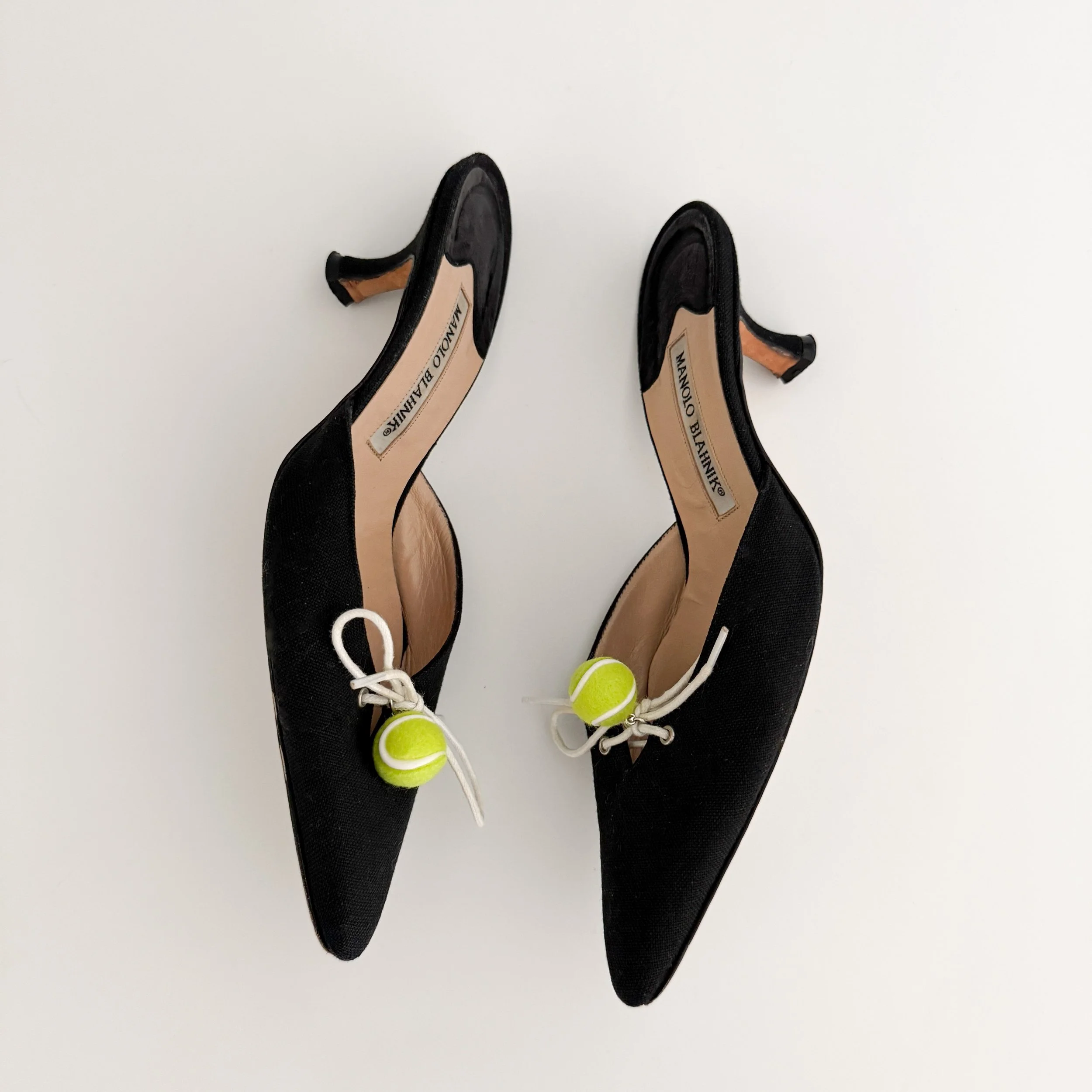 Manolo Blahnik Dark Red Leather Ankle Tie Heels (IT 36.5) — sororité.